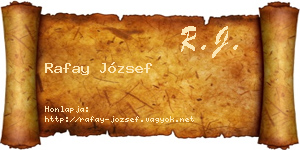 Rafay József névjegykártya